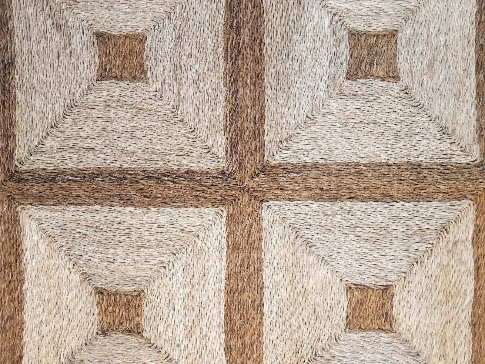 Triple Square-Stitched abaca rug