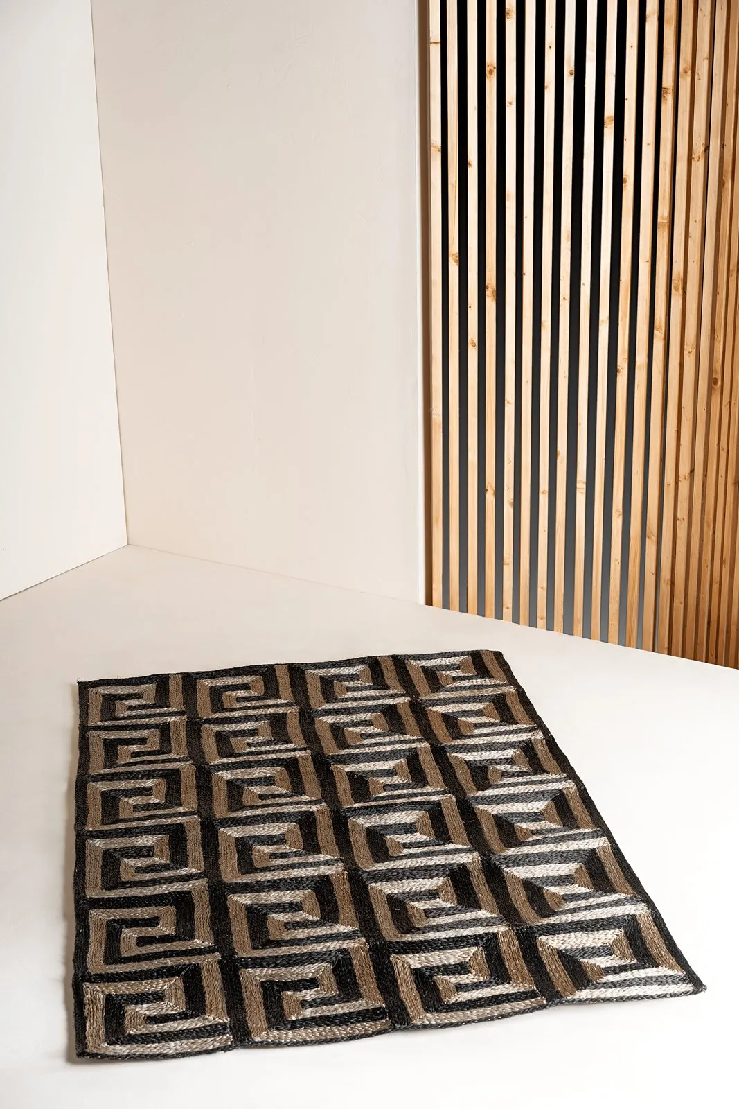 Greek Key Pattern abaca rug
