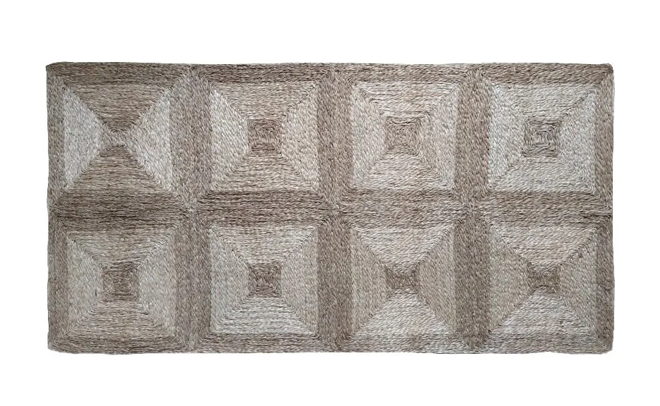 Triple Square-Stitched abaca rug