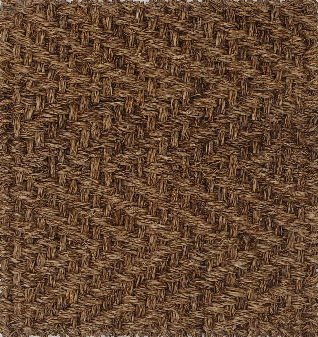 Herringbone abaca rug, Bark