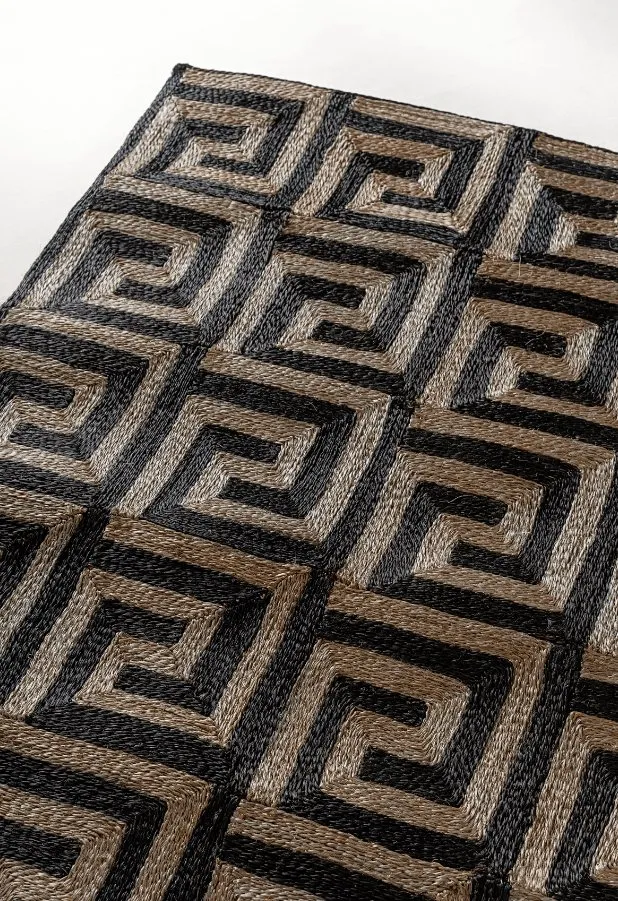 Greek Key Pattern abaca rug
