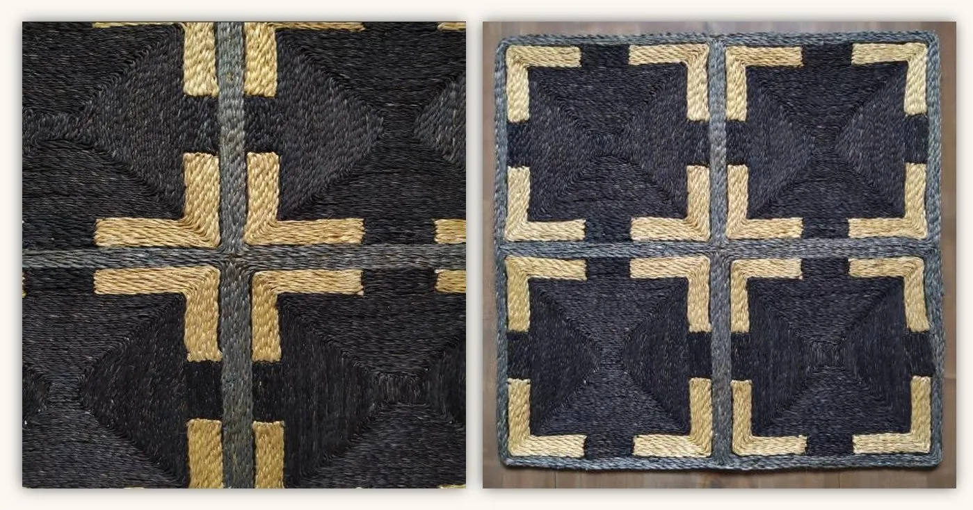 Square Bracket abaca rug