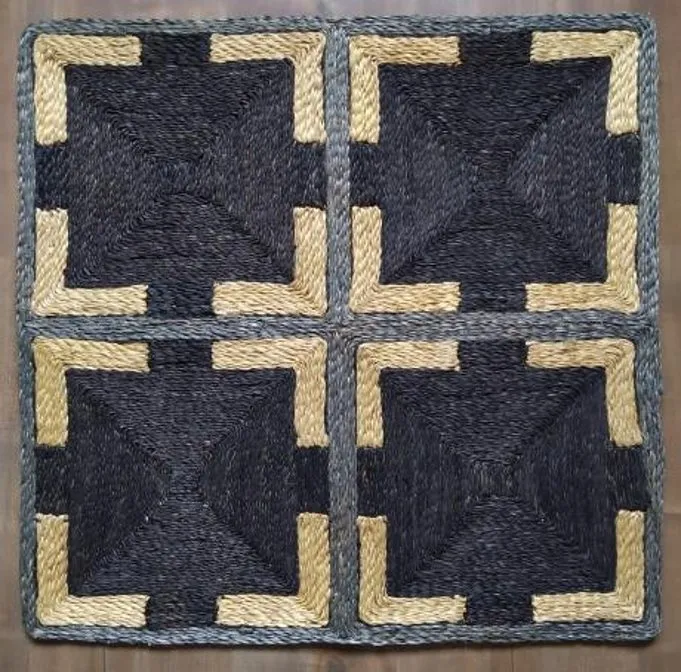 Square Bracket abaca rug