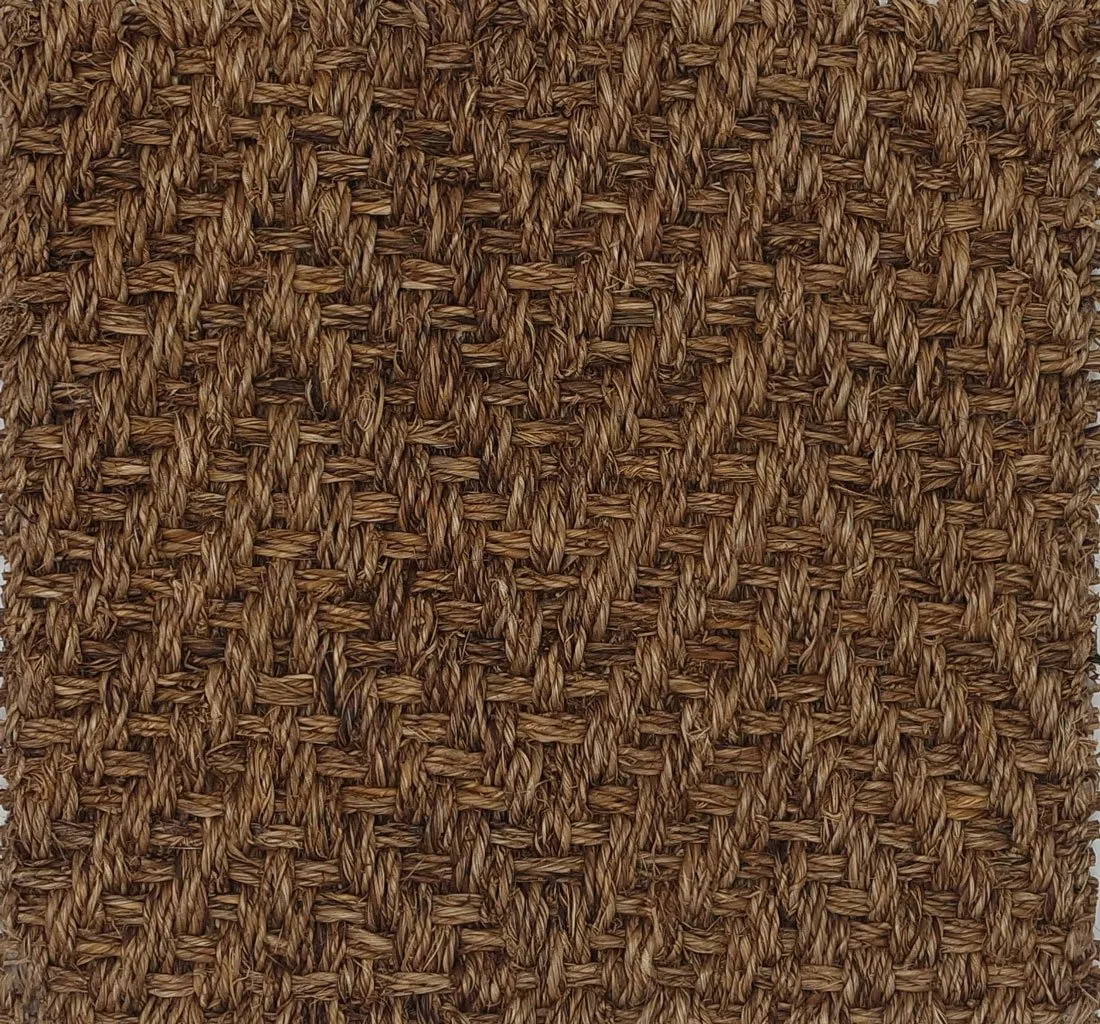 Herringbone abaca rug, Bark