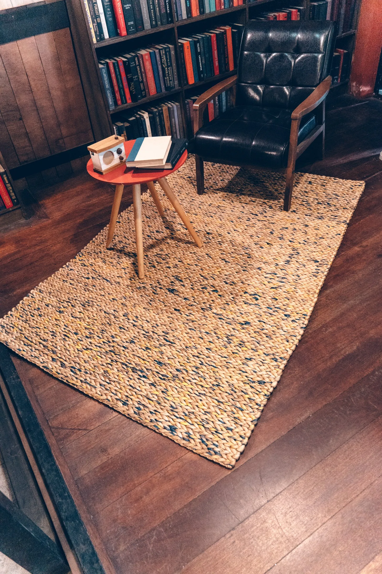Reading corner with abaca rug